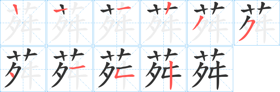 荈的笔顺分步演示